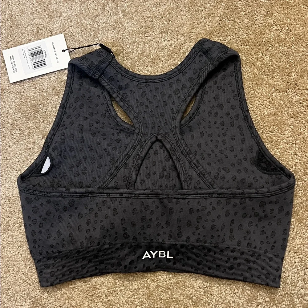 AYBL Evolve Speckle Seamless Charcoal Leopard Print Activewear Set Medium Large - Picture 6 of 11